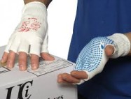 Dotted Grip Gloves Half Finger Size 7 Pr