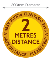 Circular Floor&Pavement Stickers 300mm Dia '2 Metres Visual Graphic'