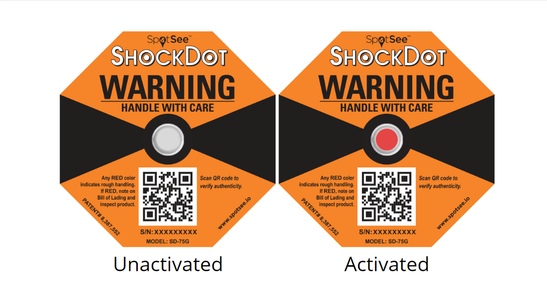 ORANGE 75G ShockDot Label