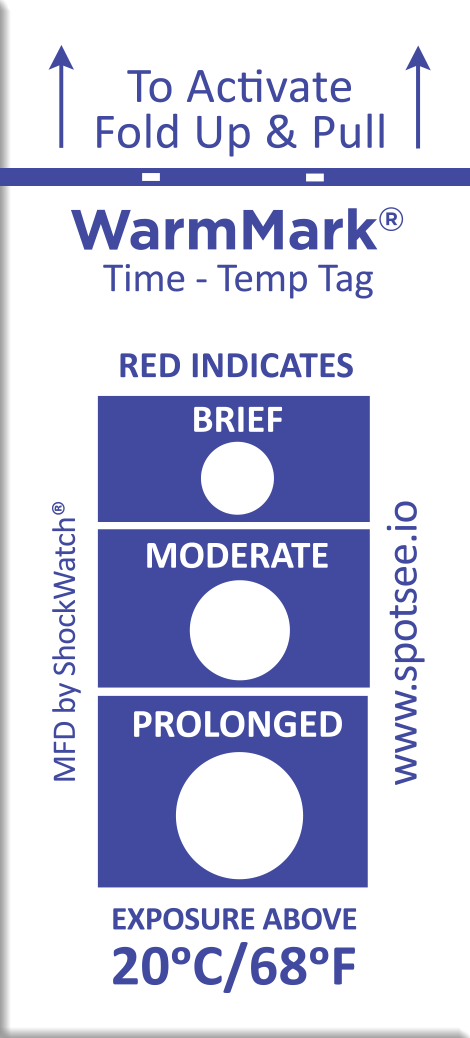 WarmMark Short-Run 20C/68F Ascending Temp Indicator
