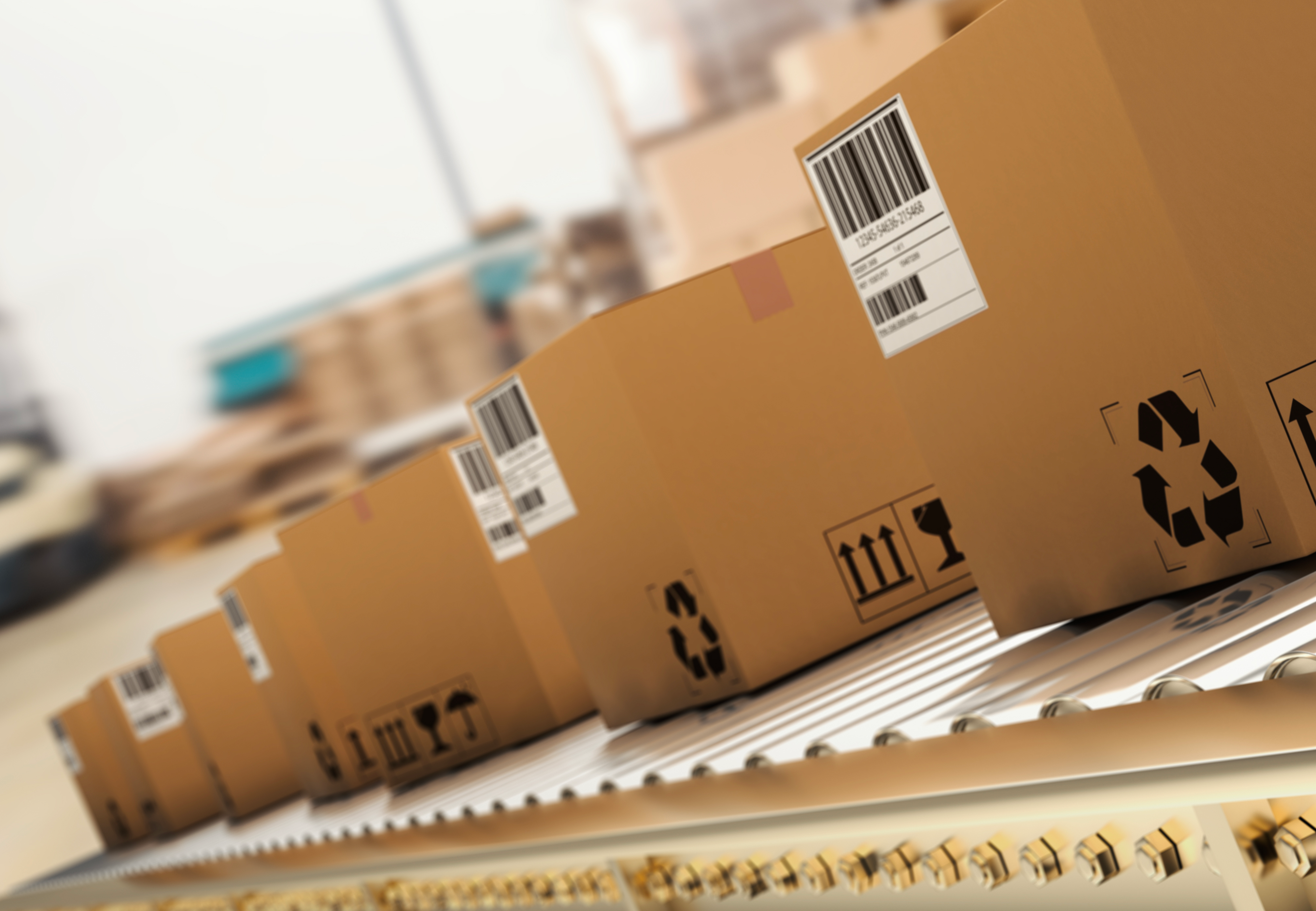 Packaging on conveyer